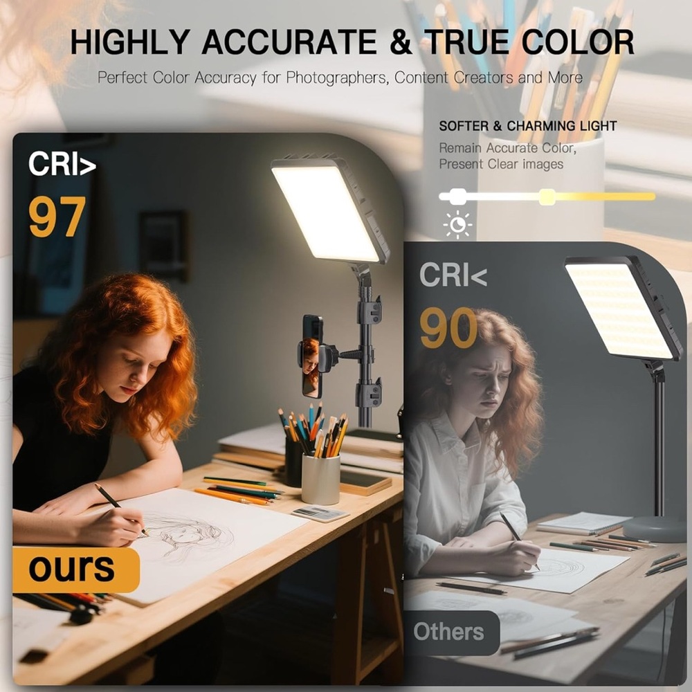 Adjustable LED Studio Lights with Tripod - Picture 4 of 5